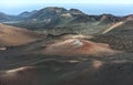 volcanic mountains del fuego in lanzarote, spain