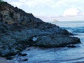 Volcanic rock on the beach of Anse Tillet on Basse-Terre in Guadeloupe