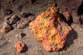 Volcanic rock in the crater of el Cuervo Volcano,  Lanzarote Royalty Free Stock Photo