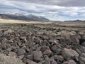 Volcanic rock field in the Northern Nevada Desert Royalty Free Stock Photo