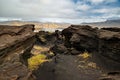 Volcanic rock formation near Dyrholaey, Iceland Royalty Free Stock Photo