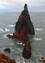 Volcanic rock-formations on East coast of Madeira, Portugal
