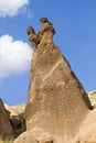 Volcanic rock formations known as fairy chimneys and extreme terrain of Cappadocia, Turkey Royalty Free Stock Photo