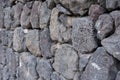 volcanic rock wall construction Royalty Free Stock Photo