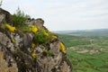 Volcanic rocks above village Royalty Free Stock Photo