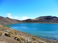 New zealand tongariro crossing national park volcano blue lake Royalty Free Stock Photo