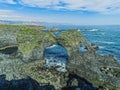 Volcanic stone rock in gatklettur in iceland