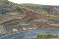 volcanic strata in tenerife Royalty Free Stock Photo
