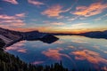 Volcanic Sunrise at Crater Lake Royalty Free Stock Photo