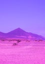 Volcanic surreal landscape. Ideal for postcard prints, phone cases, print t-shirts. Canary islands. Fuerteventura. Stylish nature