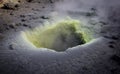 Volcanic vent spewing toxic gas and sulphur steam