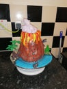 Volcano birthday cake