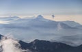 Volcano chain of Guatemala from the summit of the Tajumulco Volcano, San Marcos, Guatemala