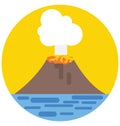 Volcano Color Isolated Vector Icon that can be easily modified or edit