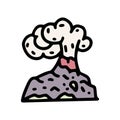 volcano color vector doodle simple icon design