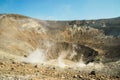 Volcano crater with fumaroles on Vulcano island, Eolie, Sicily Royalty Free Stock Photo
