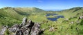 Volcano crater on the island of Corvo Azores Portugal