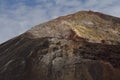 Volcano crater rim with person on top