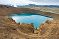 Volcano crater Viti with lake inside at Krafla volcanic area