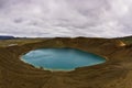 Volcano crater Viti with lake inside at Krafla volcanic area Royalty Free Stock Photo