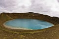 Volcano crater Viti with lake inside at Krafla volcanic area Royalty Free Stock Photo