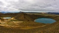 Volcano crater Viti with lake inside at Krafla volcanic area