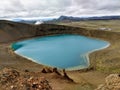 Volcano crater Viti with lake inside at Krafla volcanic area