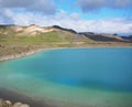 Volcano crater Viti with turquoise lake inside, Iceland Royalty Free Stock Photo