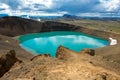 Volcano crater Viti with turquoise lake inside, Krafla volcanic area, Iceland Royalty Free Stock Photo