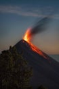 Volcano de Fuego seen from Acatenango in Guatemala Royalty Free Stock Photo