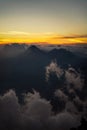 Volcano de Fuego seen from Acatenango in Guatemala Royalty Free Stock Photo