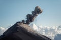 Volcano de Fuego seen from Acatenango in Guatemala Royalty Free Stock Photo