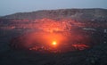 Volcano Erta Ale before sunrise Royalty Free Stock Photo