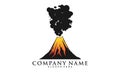Volcano erupt illustration vector logo
