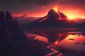 Volcano erupting