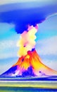 Volcano eruption - abstract digital art