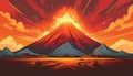 Volcano eruption illustration. Royalty Free Stock Photo