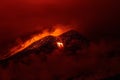 Volcano eruption landscape at night - Mount Etna in Sicily Royalty Free Stock Photo