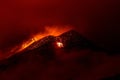 Volcano eruption landscape at night - Mount Etna in Sicily Royalty Free Stock Photo