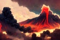 Volcano Eruption, lava flow, explosion Royalty Free Stock Photo