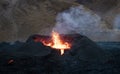 Volcano eruption lava flow iceland