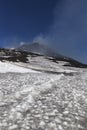Volcano Etna and black snow. Royalty Free Stock Photo