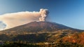 Volcano Etna in Sicily, Italy at sunset. Panoramic view. Generative AI Royalty Free Stock Photo