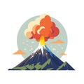 Volcano in a flat style isolated on a white background