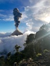 Volcano Fuego erupts Royalty Free Stock Photo