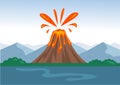 Volcano Icon vector illsutation