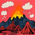 Volcano Illustration: A Fauvism Art Style By Jean Jullien