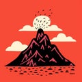 Volcano Illustration In Fauvism Art Style By Jean Jullien