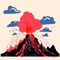 Volcano Illustration By Jean Jullien In Fauvism Art Style