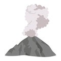 volcano illustration with smoke